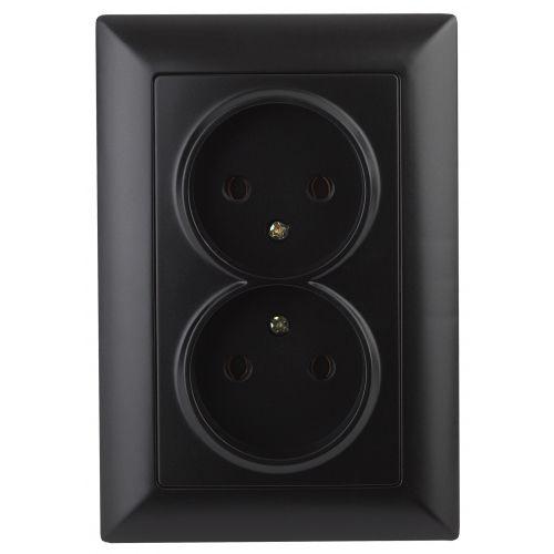 Розетка 2-м СП Solo 4-204-05 16А 250В IP20 без заземл. антрацит Intro Б0053670