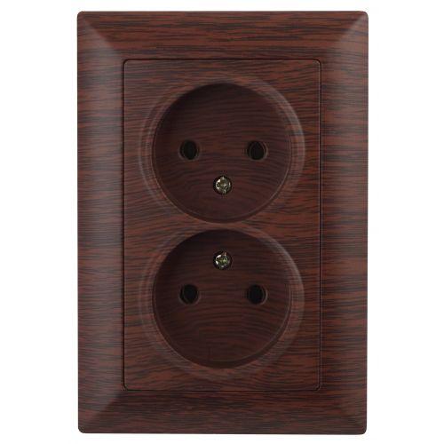 Розетка 2-м СП Solo 4-204-10 16А 250В IP20 без заземл. венге Intro Б0053672