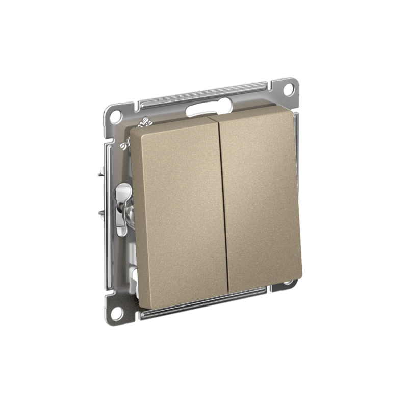 Переключатель перекрестный 2-кл. AtlasDesign 2хсх.7 10АХ механизм шампань SE ATN000573