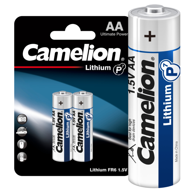 Элемент питания литиевый AA/FR6 1.5В Lithium FR6-BP2 BL2 (уп.2шт) Camelion 15241