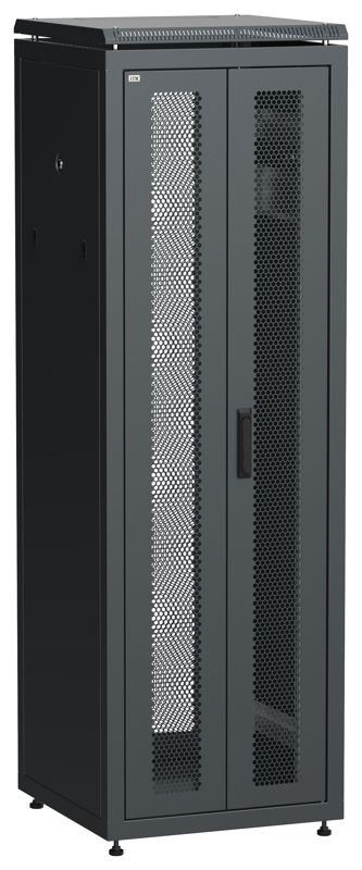 Шкаф сетевой LINEA N 19дюйм 38U 600х600мм передн. перфорир. распашная двустворчат. задн. перфорир. чер. ITK LN05-38U66-2PP
