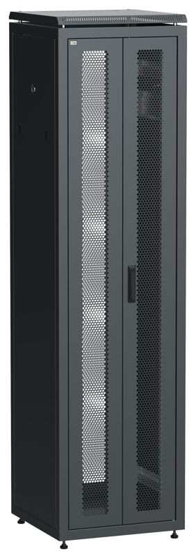 Шкаф сетевой LINEA N 19дюйм 47U 600х600мм передн. перфорир. распашная двустворчат. задн. перфорир. чер. ITK LN05-47U66-2PP