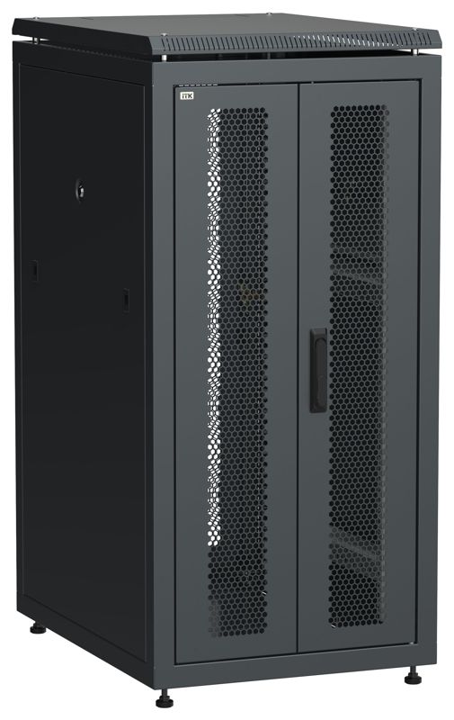 Шкаф сетевой LINEA N 19дюйм 24U 600х800мм передн. перфорир. распашная двустворчат. задн. перфорир. чер. ITK LN05-24U68-2PP