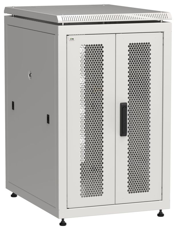 Шкаф сетевой LINEA N 19дюйм 18U 600х800мм передн. перфорир. распашная двустворчат. задн. перфорир. сер. ITK LN35-18U68-2PP