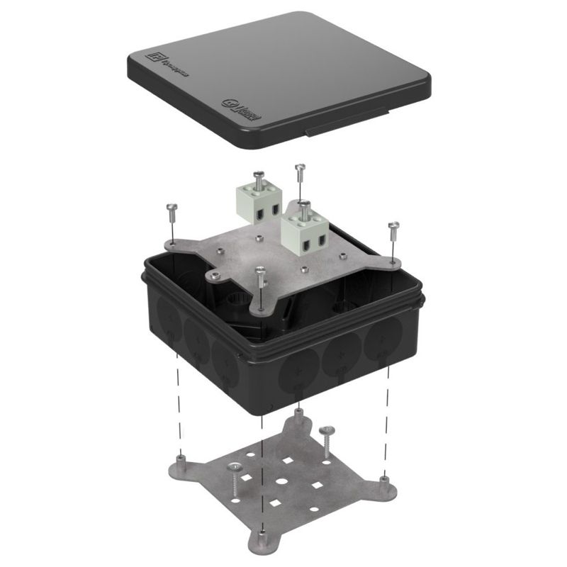 Коробка огнестойкая ОП 100х100х40мм Е15-Е120 двухкомпонентн. Промрукав 60-0303-9005-FR2.5-4