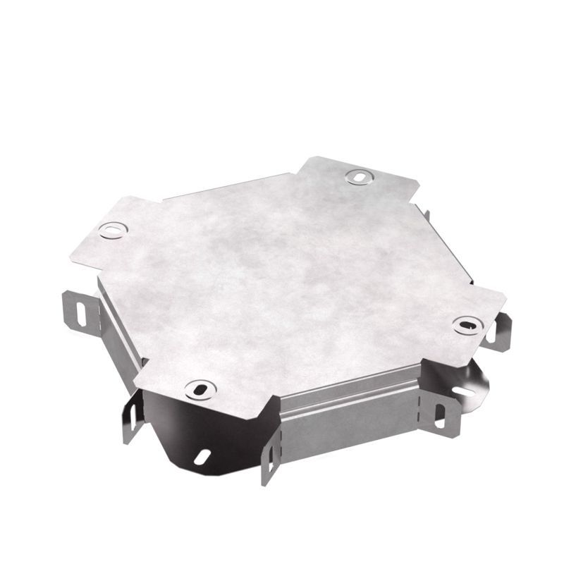 Ответвитель для лотка Х-образ. 100х50 с крышкой Стандарт Промрукав PR16.0456