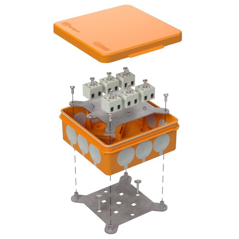 Коробка коммутационная огнестойкая 100х100х40 60-0303-FR2.5-12 E15-E120 Промрукав 60-0303-FR2.5-12