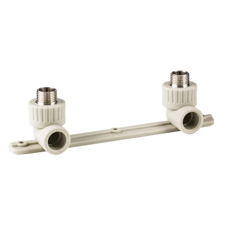 Угольник комбинированный под смеситель PPR наружн. резьба 20х1/2 сер. RTP 11057