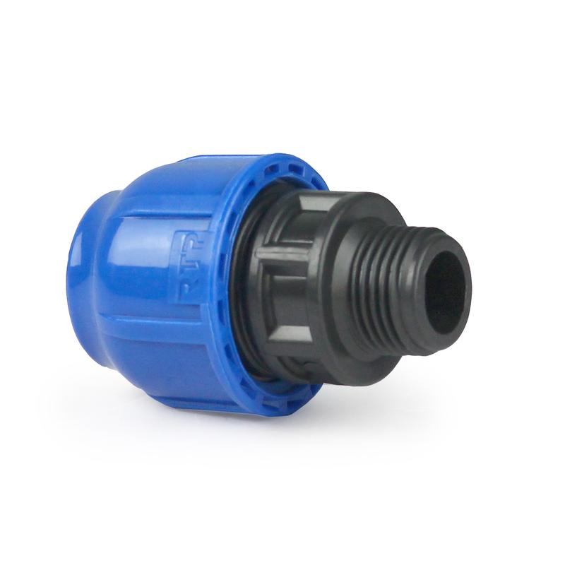 Муфта компрессионная наружн. резьба PN16 d25х1/2дюйм для ПЭ труб RTP 11502