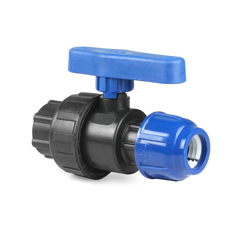 Кран шаровой компрессионный внутр. резьба PN10 d25х3/4дюйм для ПЭ труб RTP 14395