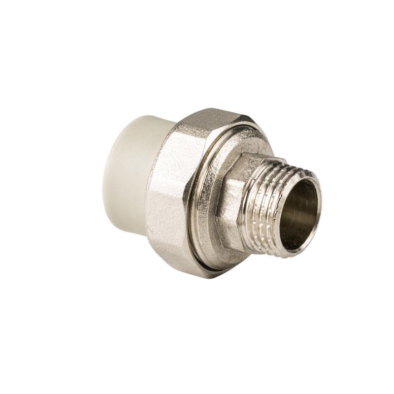 Муфта комбинированная разъемная "Американка" PPR наружн. резьба 25х1/2 сер. RTP 15809