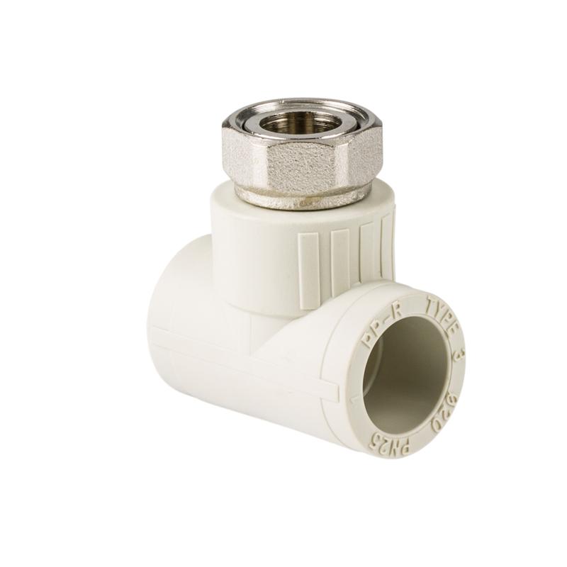 Тройник с накидной гайкой PPR 25х3/4 сер. RTP 15837