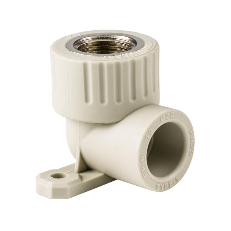 Угольник комбинированный с креплением PPR внутр. резьба 25х3/4 сер. RTP 15919