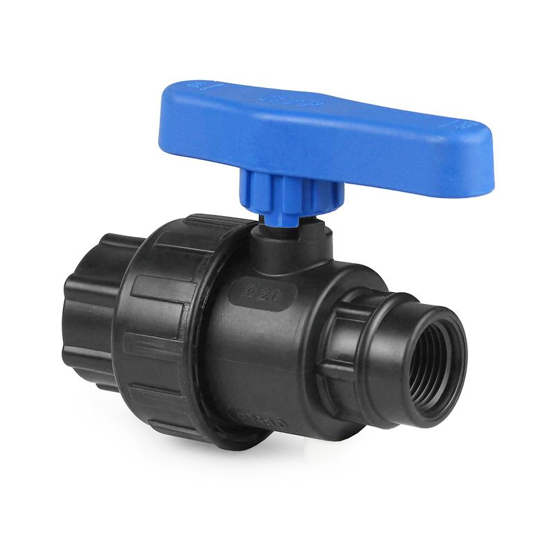 Кран шаровой компрессионный внутр. резьба + внутр. резьба PN10 2х2дюйм для ПЭ труб RTP 16466