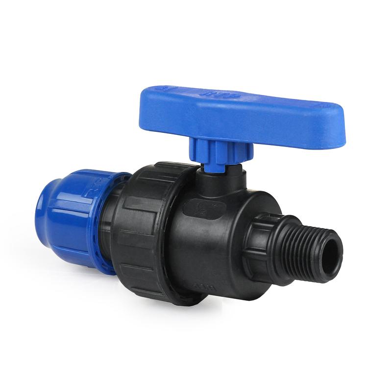 Кран шаровой компрессионный наружн. резьба PN10 20х1/2 для ПЭ труб RTP 17449