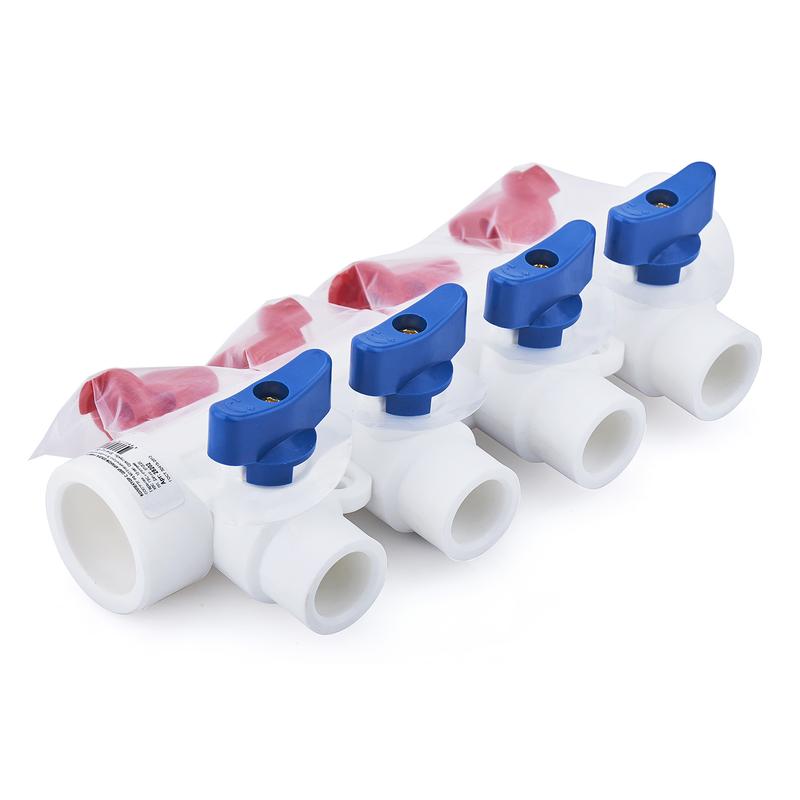 Коллектор PPR 40х20/2 с шаровым краном универс. бел. RTP 18731