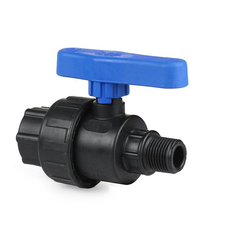 Кран шаровой компрессионный внутр. резьба + наружн. резьба PN10 1х1дюйм для ПЭ труб RTP 22076