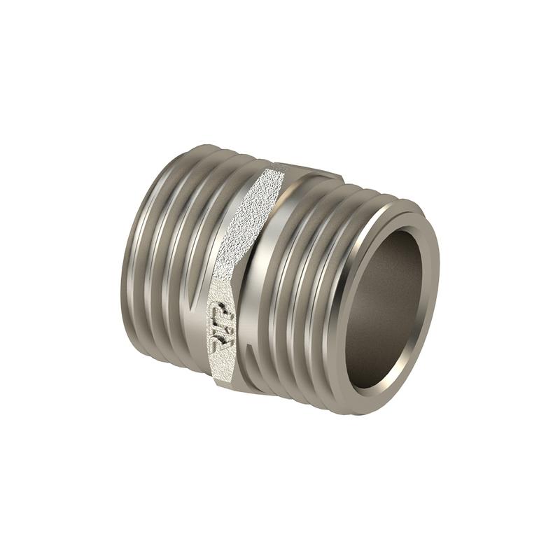 Ниппель латунь наружн. резьба 3/8дюйм никель RTP 25099