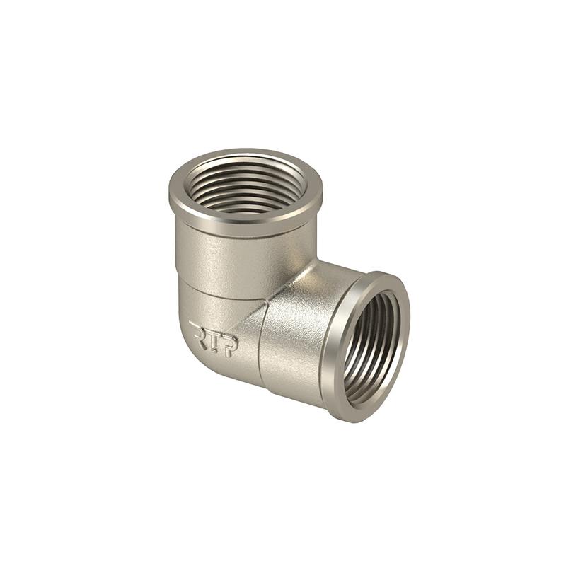 Угольник латунь внутр./внутр. резьба 1дюймх90град. никель RTP 25180