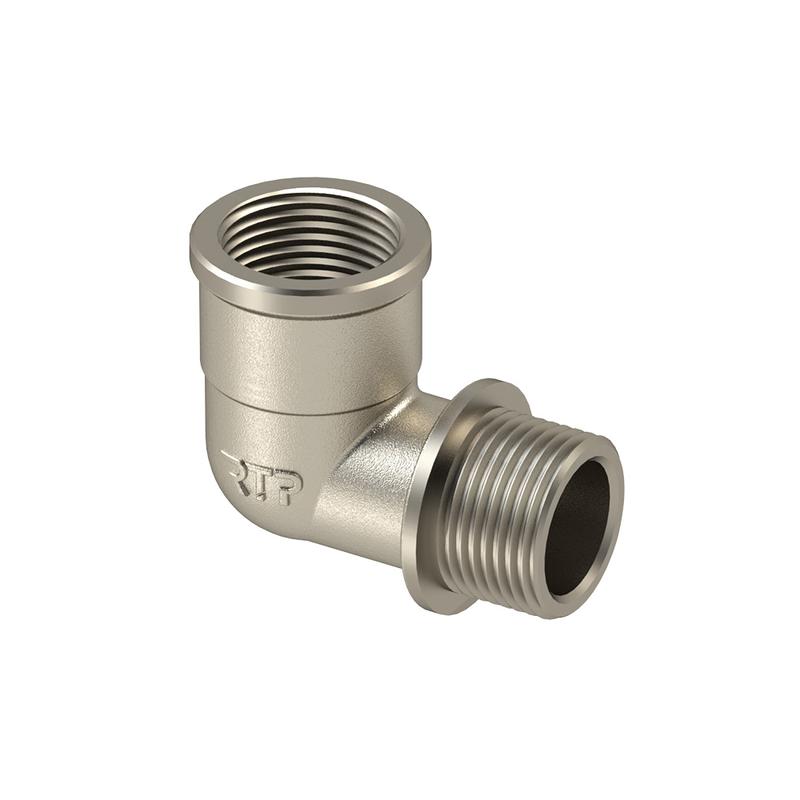 Угольник латунь внутр./наружн. резьба 1 1/4дюймх90град. никель RTP 27681