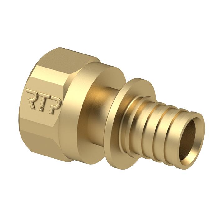 Муфта аксиальная латунь внутр. резьба 20х3/4дюйм желт. RTP 28304