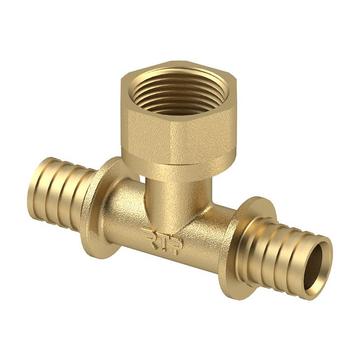 Тройник аксиальный латунь внутр. резьба 25х1дюйм желт. RTP 29319