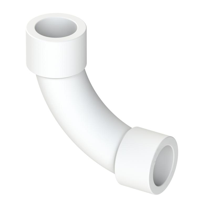 Угольник плавноизогнутый PPR внутр./внутр. соединение 25х90град. бел. RTP 31246