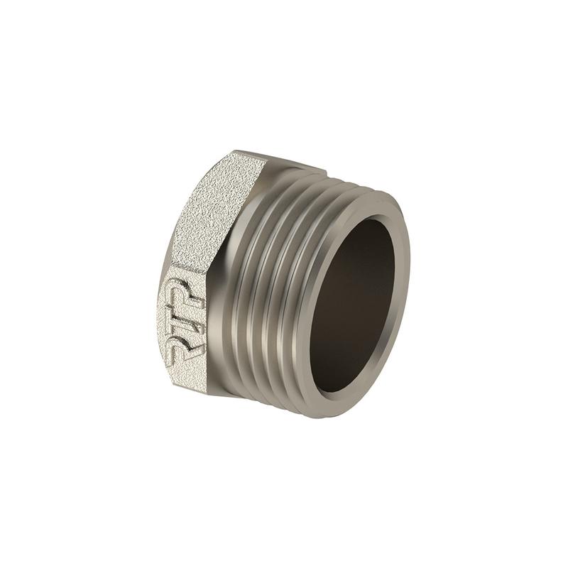 Заглушка латунь наружн. резьба 1 1/2дюйм никель RTP 31626