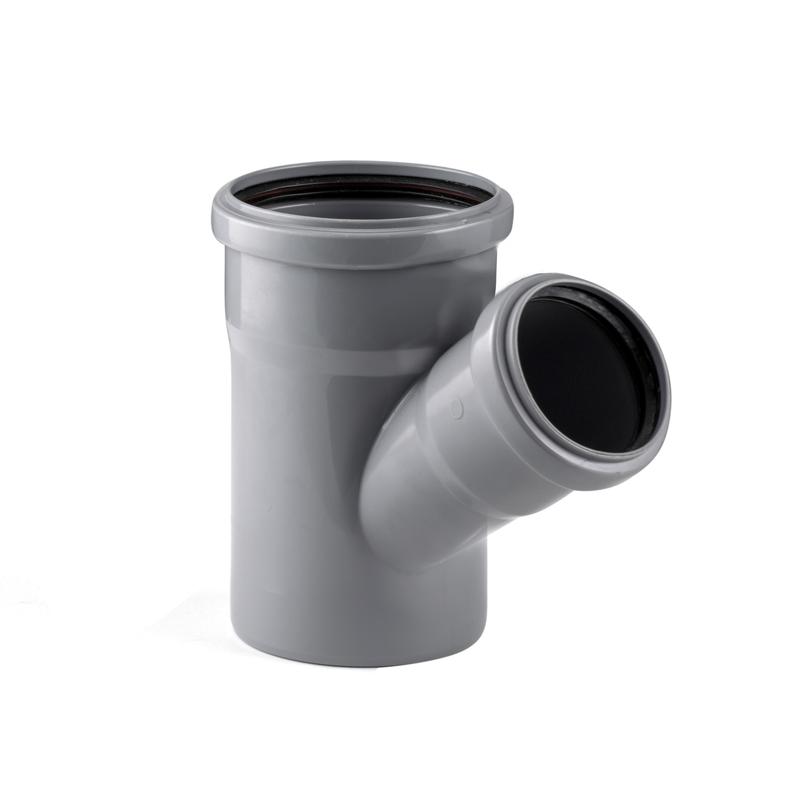 Тройник ВК ПП 110/75х67 G сер. RTP 33459