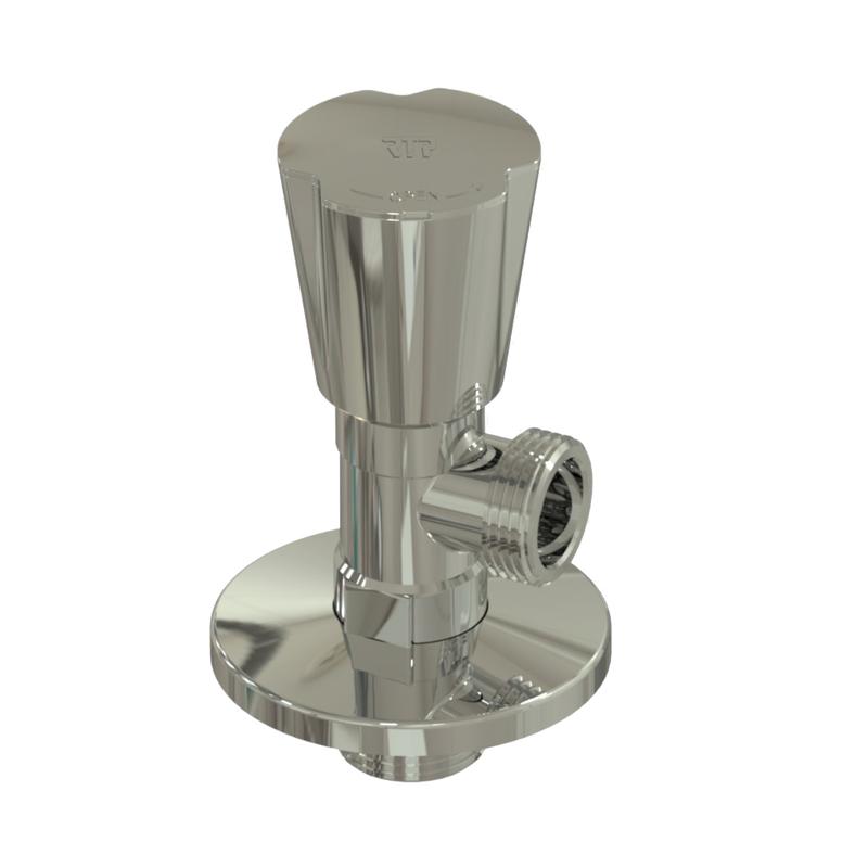 Вентиль угловой удлиненный латунь 1/2х1/2дюйм хром. RTP 36159