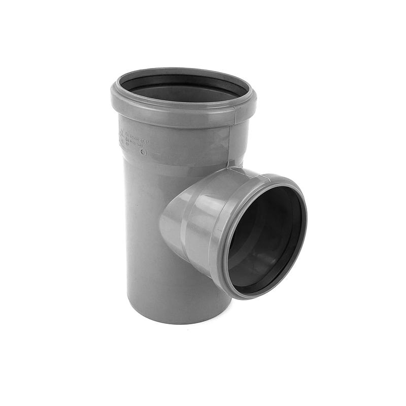 Тройник ВК ПП 125/110х87 S сер. RTP 36303