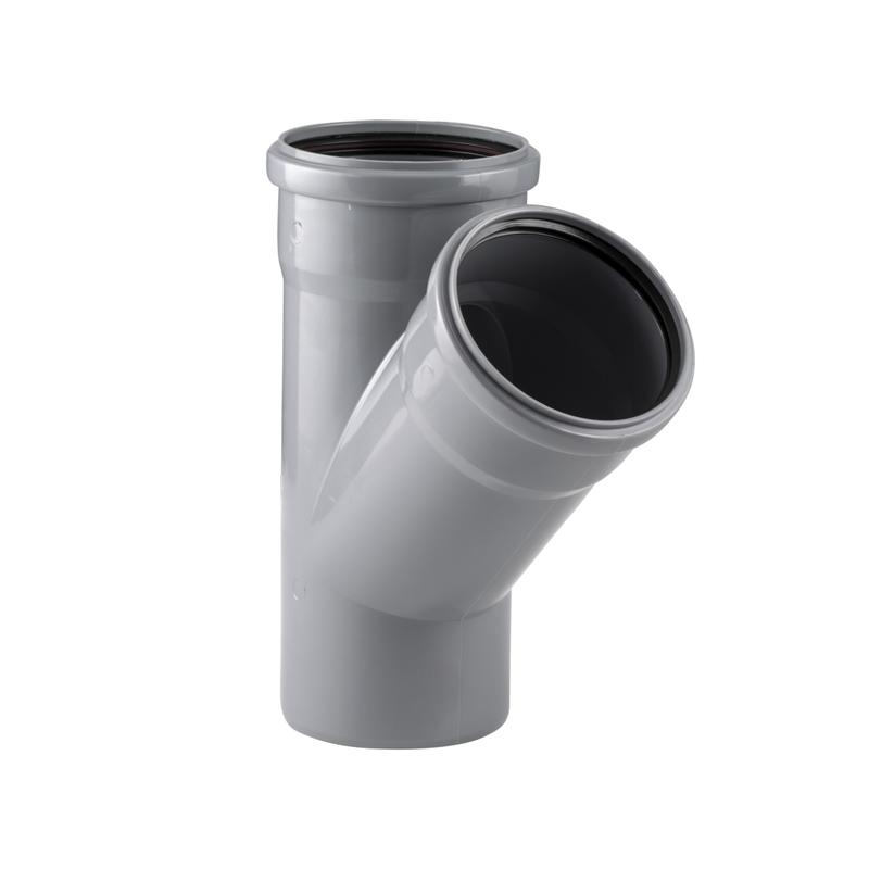 Тройник ВК ПП 125/125х45 S сер. RTP 36312