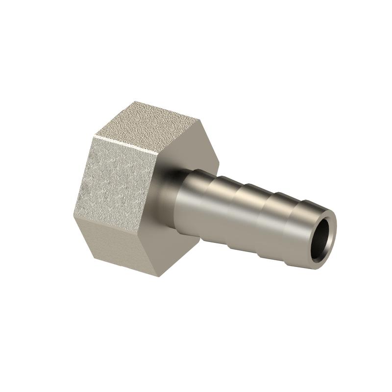 Штуцер для шланга латунь внутр. резьба 10х1/2дюйм никель RTP 39738