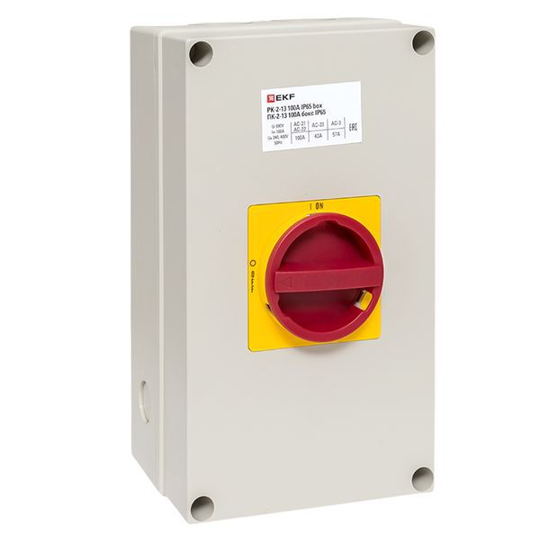 Переключатель кулачковый ПК-2-13 100А 3п "ВКЛ-ВЫКЛ" с блокировкой в боксе IP65 PROxima EKF pk-2k-13-100-a65