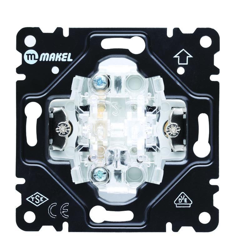 Выключатель 2-кл. Cellia с подсветкой механизм Makel 2200105