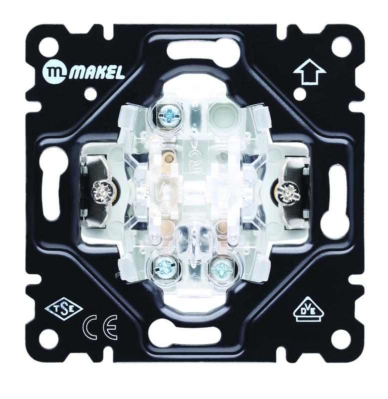 Выключатель проходной 1-кл. Cellia с подсветкой механизм Makel 2200106