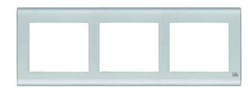 Рамка 3-м горизонт. матов. хром Cellia Makel 2348703
