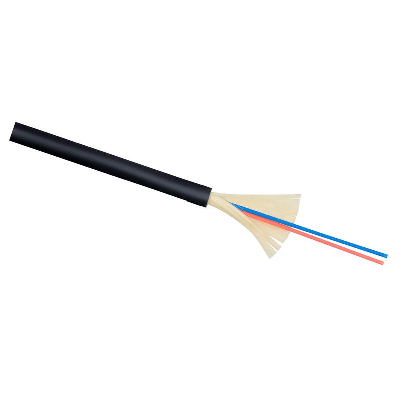 Кабель волоконно-оптический 50/125 (OM4) многомод. 2 волокна плотное буферное покрытие (tight buffer) внутр./внешн. -40-+60град.C LSZH черн. Cabeus 9233c