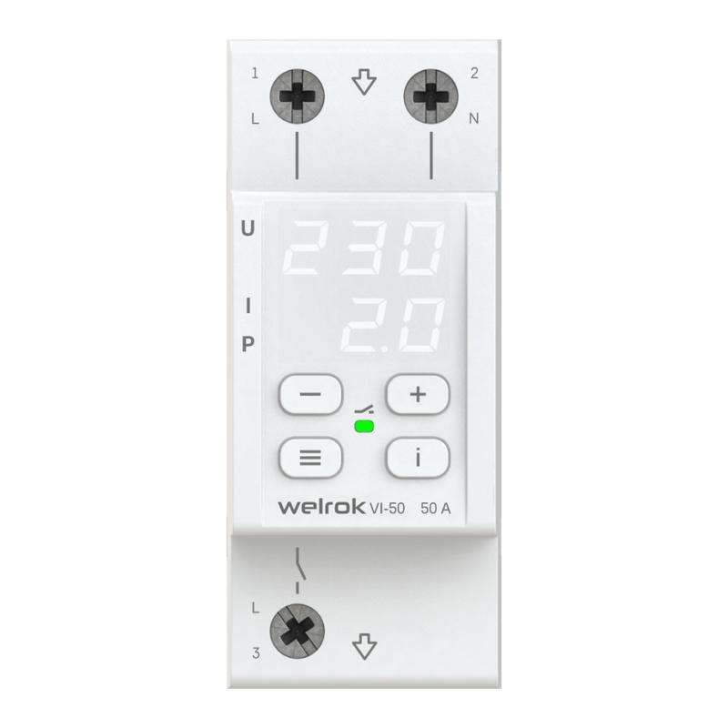 Реле напряжения с контролем тока VI-50 Welrok 4660251140250
