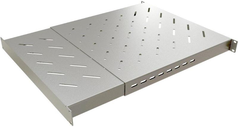 Полка 19дюйм перфорированная глубиной 600-1000мм для напольных шкафов и открытых стоек SH-J018-SS-600-100KG усиленная до 100кг сер. (RAL 7035) Cabeus 11248c