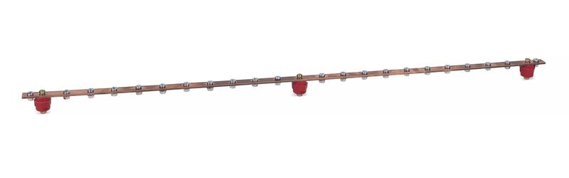 Шина заземления медная с изоляторами CGB-IN-22-1m вертик. 22 точки подключения длина 1м Cabeus 11135c