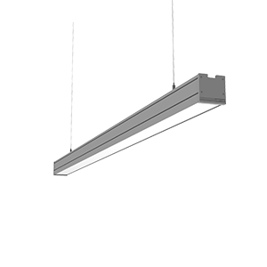 Светильник светодиодный Mercury Pro 97Вт 3000К 2002х65х65 IP54 подвесной аварийный автономный постоянного действия рассеив. опал RAL7045 сер. муар с декоративным проводом 2м и комплектом подвесов 2м VARTON V1-R0-70259-30A00-5409730