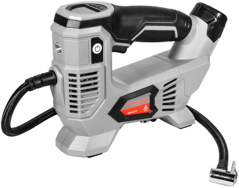 Компрессор аккумуляторный АКА-8/12ЭМ (2 аккум. Li-ion 2А.ч картон ЗУ) ИНТЕРСКОЛ 812.2.2.70