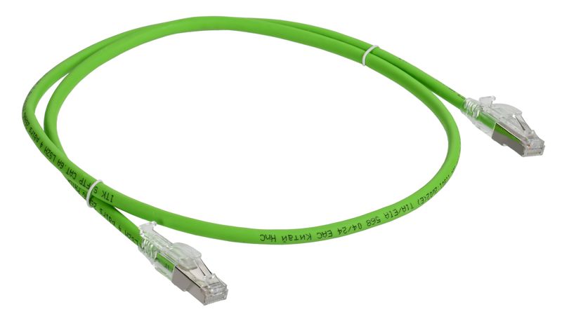 Патч-корд кат.6A S/FTP 3м standart лент. замок зел. ITK PC02-C6ASL-3M-SC-RL