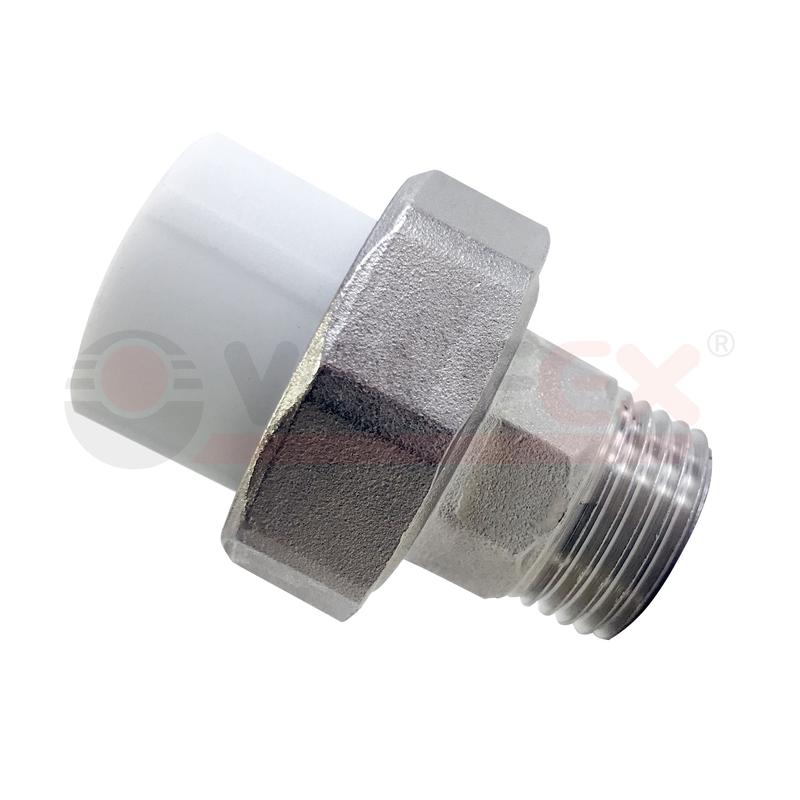 Муфта усиленная комб. разъем. (американка) с наружной резьбой 63х2дюйм (12/4) бел. VALFEX 10156050У