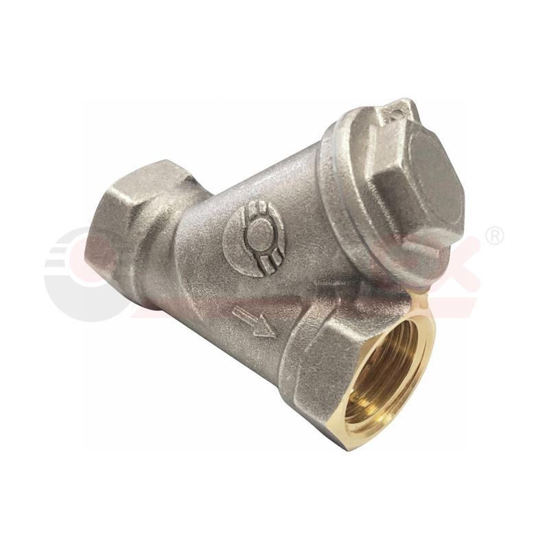 Фильтр сетчатый латунный под пломбус никел. покрытием ВР/ВР 1дюйм (40/10) VALFEX VF.192.LN0.100