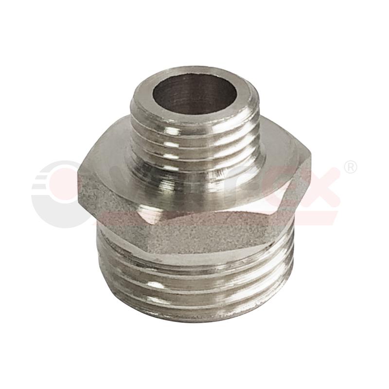 Ниппель никелированный переходной НР 1 1/4дюйм-НР 1дюйм (80/5) VALFEX VF.580.N.114.100