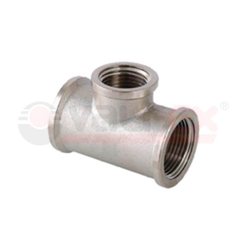 Тройник никелированный переходной ВР 1дюймх3/4дюймх1дюйм (30/5) VALFEX VF.750.N.100.034.100