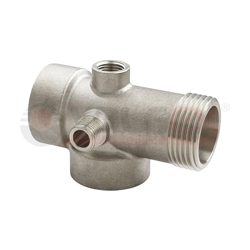 Штуцер никелированный 5-ти выводной 1дюйм х 110мм (20/5) К VALFEX VF.600.N.05110