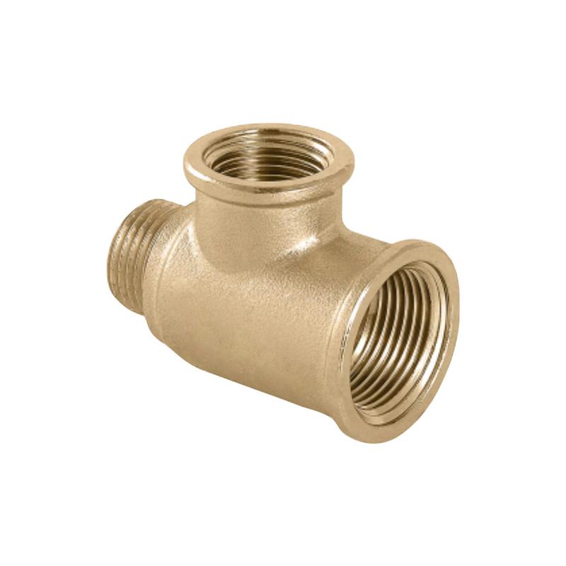 Тройник с переходом на наружную резьбу ВР3/4дюйм-ВР3/4дюйм-НР1/2дюйм(60/10) VALFEX VF.134.L.034.034.012